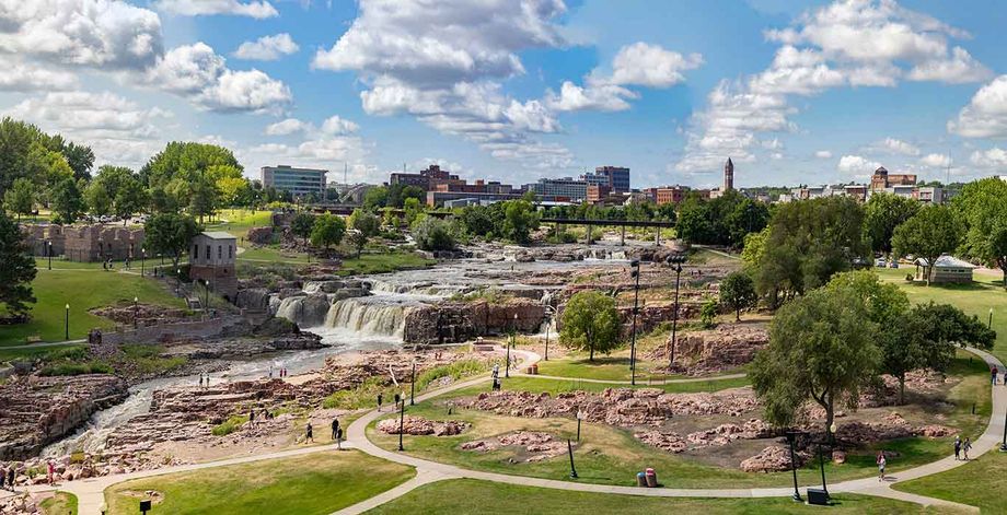 The 123-acre Falls Park in Sioux Falls, S.D.